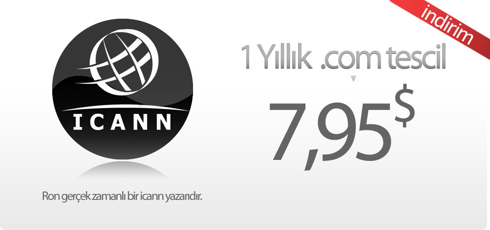 1 y�ll�k .com tescil fiyat�m�z indirime girmi�tir.